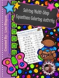 Solving 2 Step or Multi-Step Equations Coloring Activity