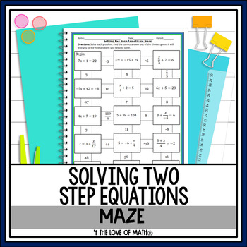 Preview of Solving 2-step Equations Maze