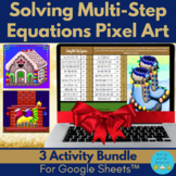 Solving Multi-Step Equations Christmas Pixel Art Bundle