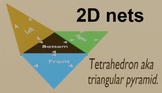 Solving 2D nets of a triangular pyramid using 3D computer 