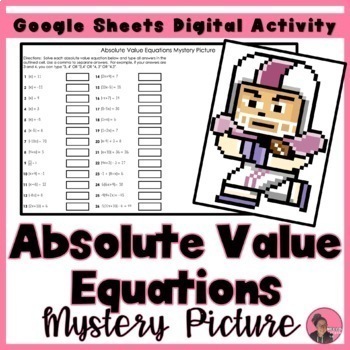Preview of Solving Absolute Value Equations Digital Pixel Art Activity