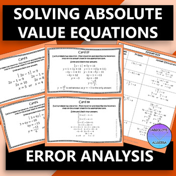 Preview of Solving Absolute Value Equations Error Analysis