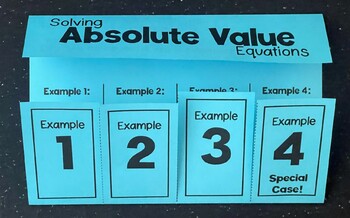 Preview of Solving Absolute Value Equations Editable Foldable for Algebra 1