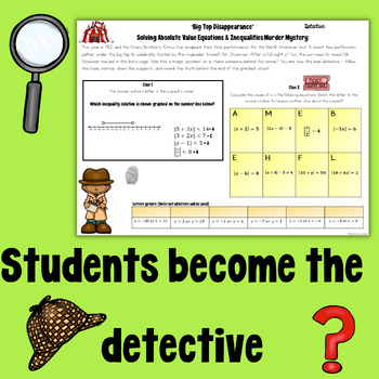 Math Murder Mystery! Solving Absolute Value Equations