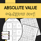 Solving Absolute Value Equations (by Graphing) Sort!