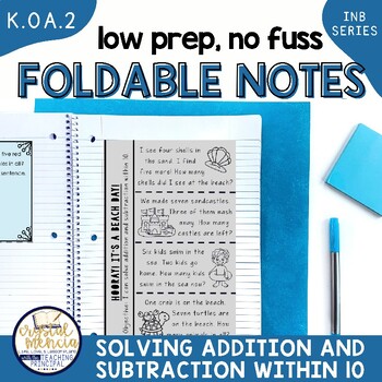 Preview of Solving Addition & Subtraction | KOA2 Interactive Notebook Foldable Activities
