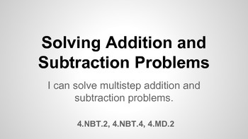 Preview of Solving Addition and Subtraction Problems 5.4.5