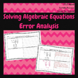 Solving Algebraic Equations; Error Analysis