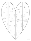 Solving Algebraic Equations Heart Puzzle