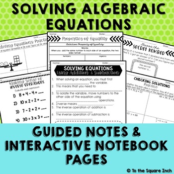 Preview of Solving Equations Interactive Notebook