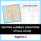 Solving Algebraic Equations - Mystery Image Coloring Activity