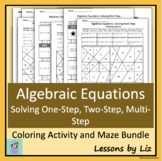 BUNDLE Algebraic Equations: One, Two & Multi-Step Coloring