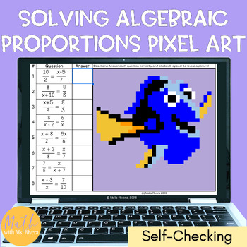 Preview of Solving Algebraic Proportions Pixel Art Digital Activity for Algebra 1