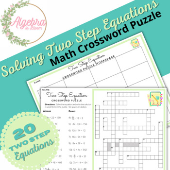 Preview of Solving Algebraic Two Step Equations // Math Crossword Puzzle