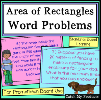 Preview of Area Word Problems for PROMETHEAN Board Use