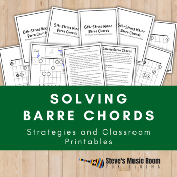 Preview of Solving Barre Chords Printable Chord Chart Diagrams and Strategies