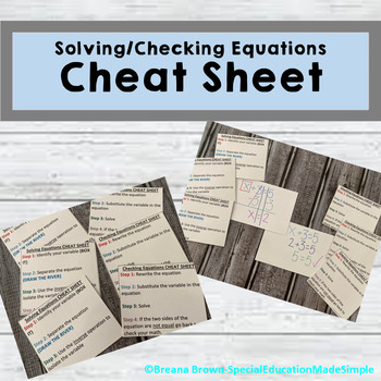 Preview of Solving/Checking equations Cheat Sheet