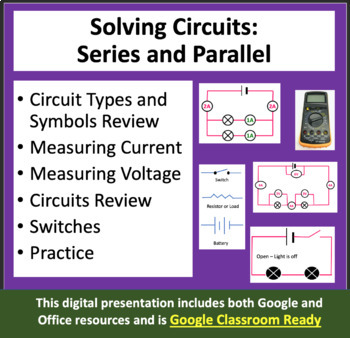Preview of Solving Circuit Diagrams - Electricity PowerPoint Lesson & Student Notes