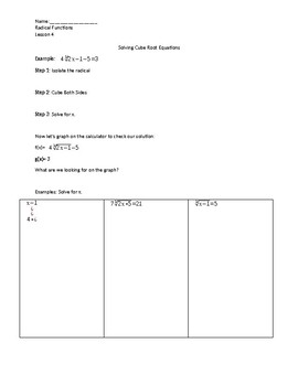 Solving Cube Root Equations Guided Notes by Manely Math | TPT