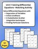 Solving Differential Equations Card Sort Review - AP Calcu
