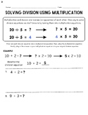 Solving Division Using Multiplication - Inverse Operations