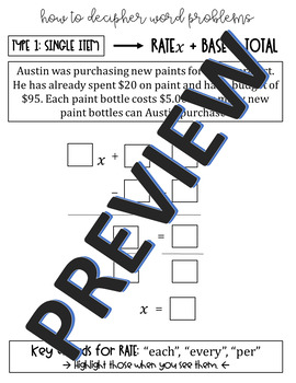 Preview of Solving Equation Word Problems - Guided Notes