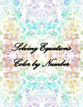 Preview of Solving Equations (1-step) Color by Number