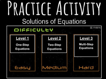 Preview of Solving Equations: 3 LEVEL CHALLENGE (Minimal Prep Time)