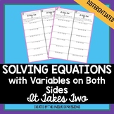 Solving Equations with Variables on Both Sides Partner Activity