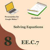 Solving Equations 8th Grade Presentations for Google Slide