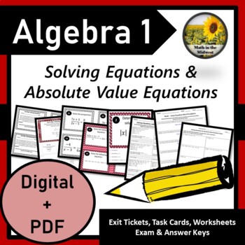Preview of Solving Equations & Absolute Value Bundle⭐Digital + PDF⭐Distance Learning