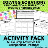 Solving Equations Activity & Worksheets | Teachers Pay Teachers