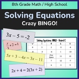 Solving Equations (Algebra 1 or Algebra 2) CRAZY Bingo!