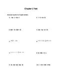 Solving Equations Algebra Common Core Test