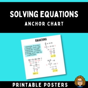 Preview of Solving Equations Anchor Chart