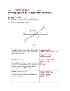 angle problems and solving equations worksheets