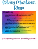 Solving Equations Bingo