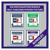 Solving Equations Bundle Self-Checking Task Card Digital M
