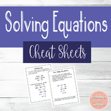 Solving Equations Cheat Sheets/Reference Sheets