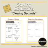Solving Equations: Clearing Decimals