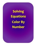 Solving Equations Color By Number