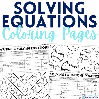 Preview of Solving Equations Coloring Worksheets