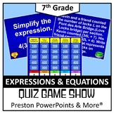 (7th) Quiz Show Game Expressions and Equations in a PowerP
