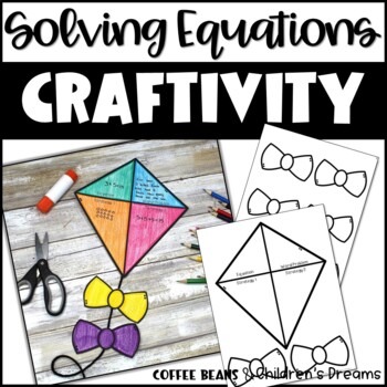 Preview of Solving Equations Craft | Kite Activity | Spring Math