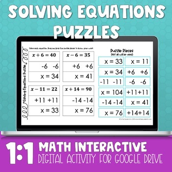 Preview of Solving Equations Digital Practice Activity