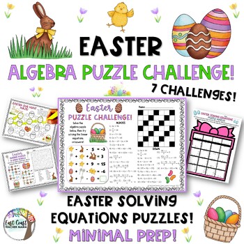 Preview of Solving Equations Easter Puzzle Activity