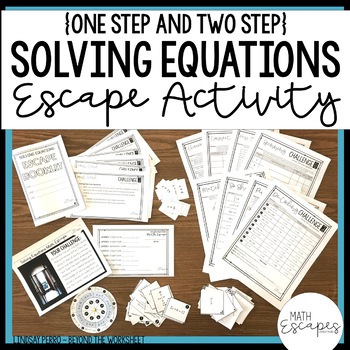 Preview of Solving Equations Math Escape Room Activity