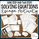 Solving Equations Math Escape Room Activity