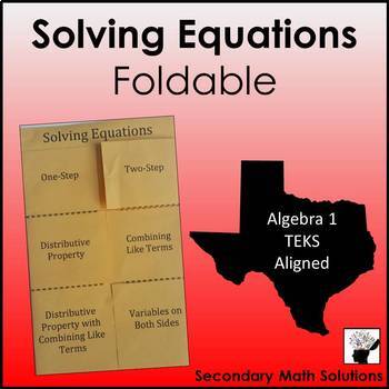 Preview of Solving Equations Foldable