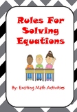 Solving Equations "Golden Rules" Cootie Catcher (Fortune Teller)